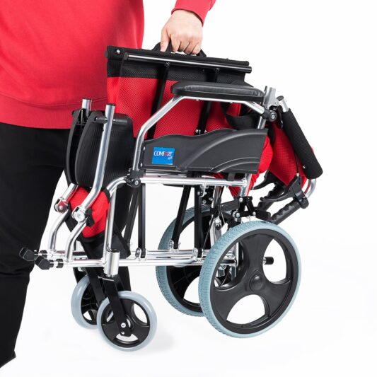 Comfort Plus KY863LABJ-A12 Kırmızı Alüminyum Transfer Özellikli Tekerlekli Sandalye - Görsel 8